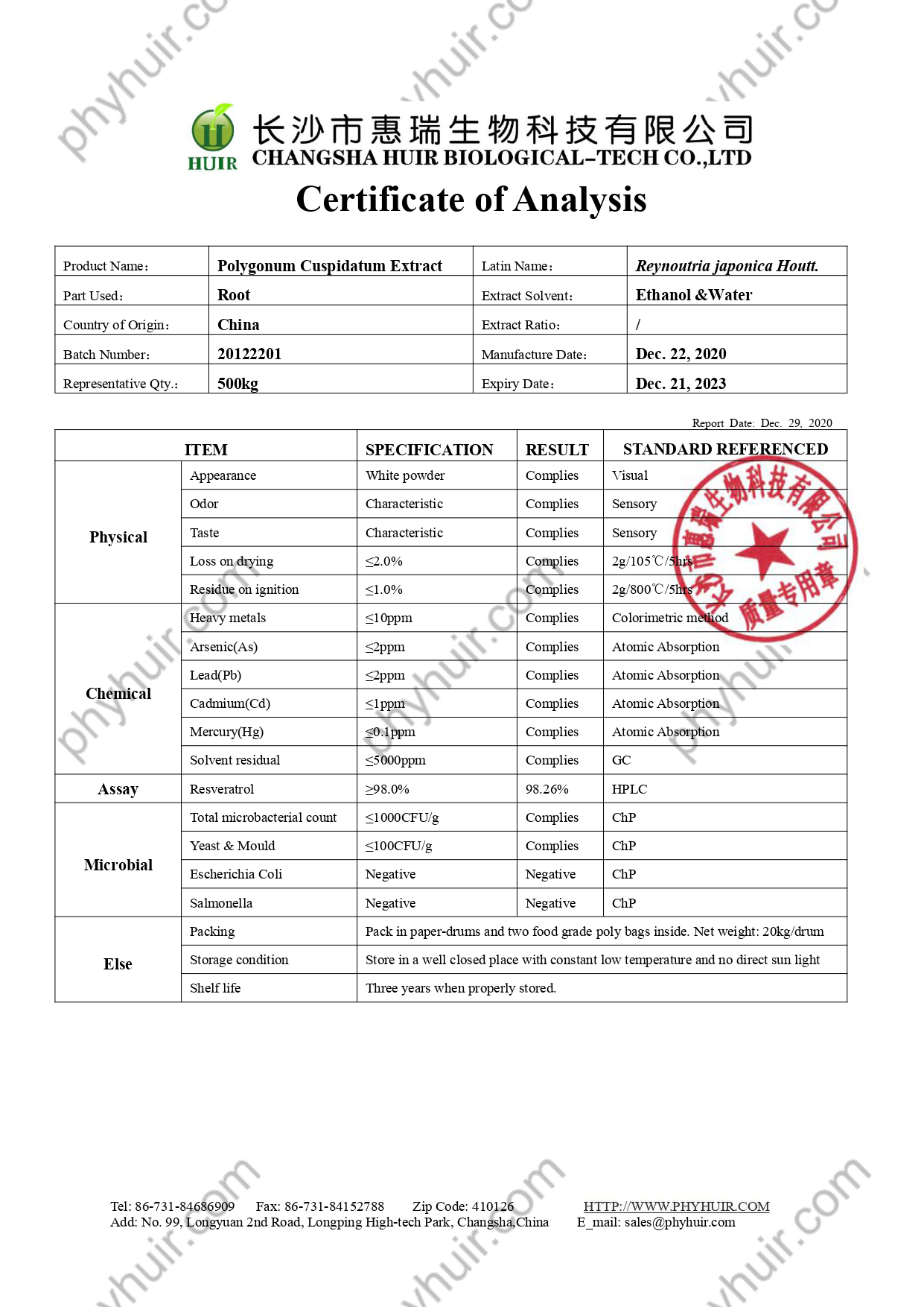 COA of Polygonum Cuspidatum Extract Resveratrol 98 20122201_watermark_page-0001.png